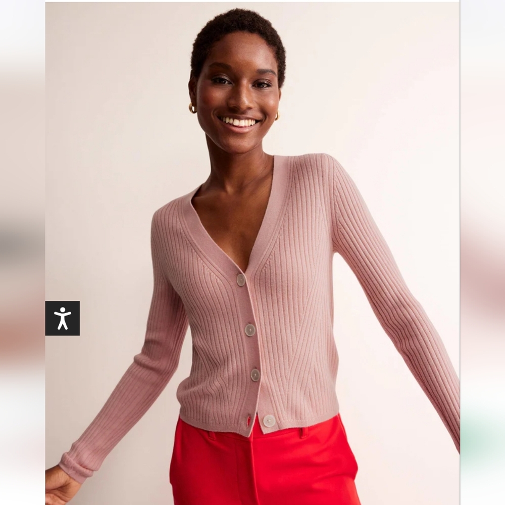 Boden rib knit merino cardigan